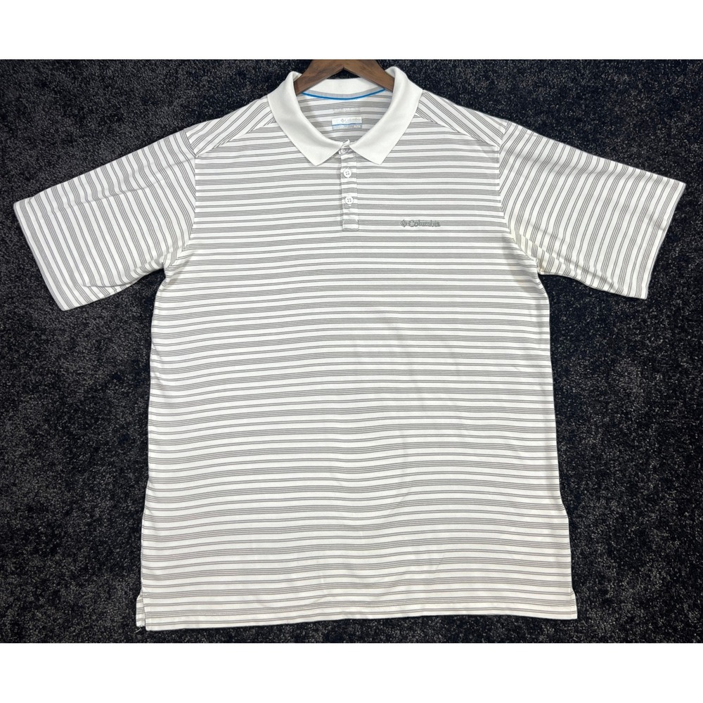 Columbia Mens XL Golf Polo Shirt Striped Short Sleeve